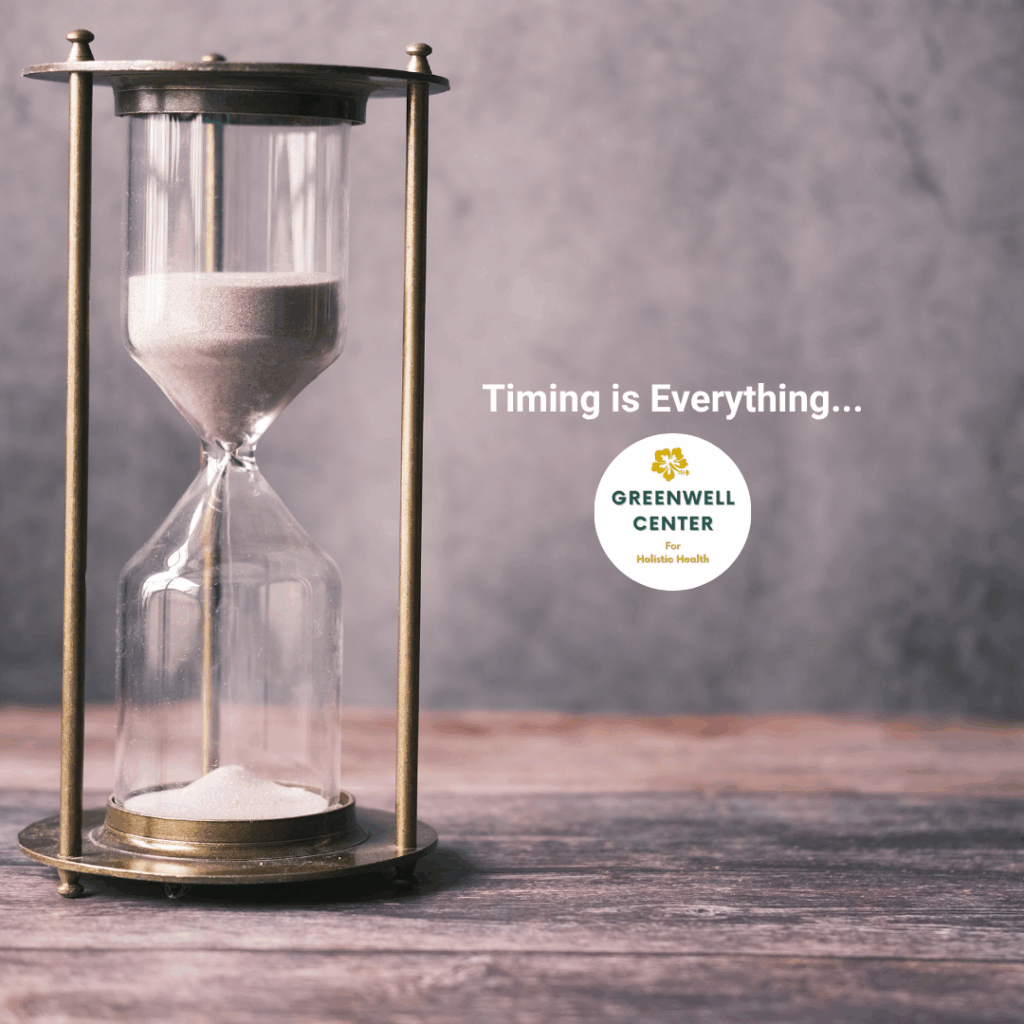 hour glass - Timing is everything.