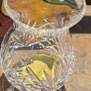 Matcha in a whiskey glass, powder at the bottom