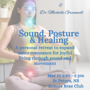 young woman in a yoga sit on a rug and infront of a bed, with chakra lights on her body