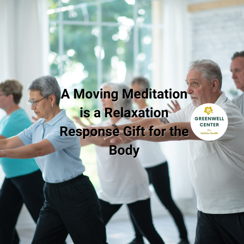 Tai Chi men and women in a large room with a window