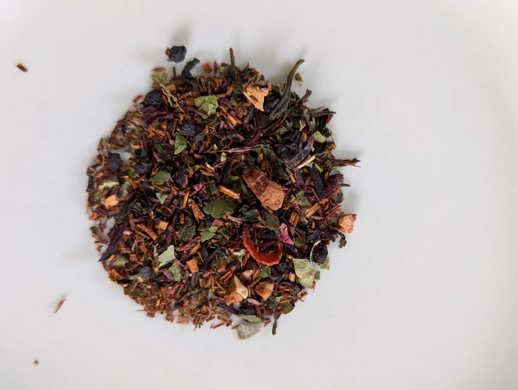 herbs for tea in a circle